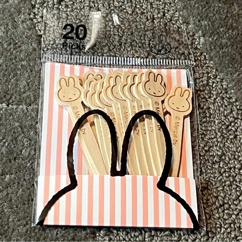 Miffy Dick Bruna Wooden Picks Pack of 20 Hors d’oeuvres Bento Decoration Kawaii